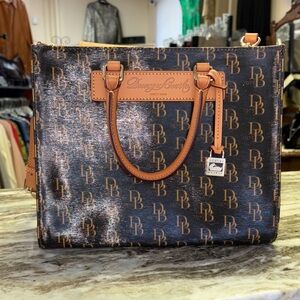 Dooney & Bourke Black and Brown Satchel